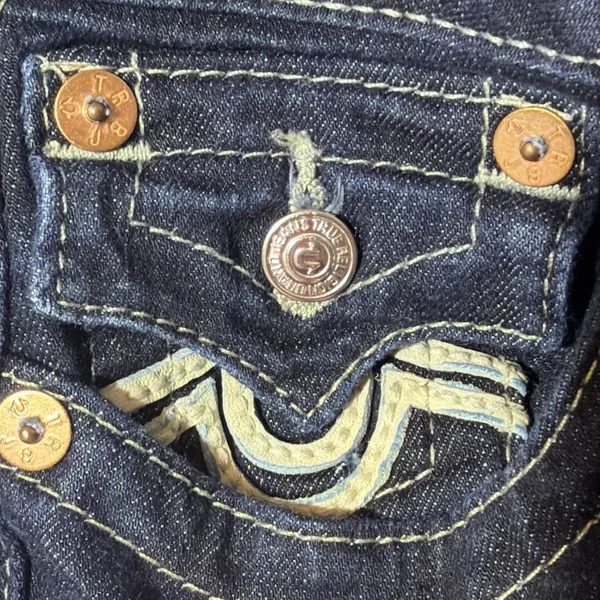 True Religion Jeans Women's 28 Bootcut Y2K McBling Mid Rise Western‎ Boho - Image 7