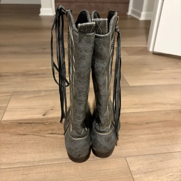 Big buddha Wyatt Cowboy Western‎ Boots Grey Rustic Size 6 - Image 3