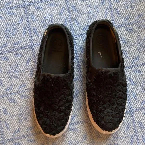 Tory Burch flower fabric sneakers leather lining - Image 2