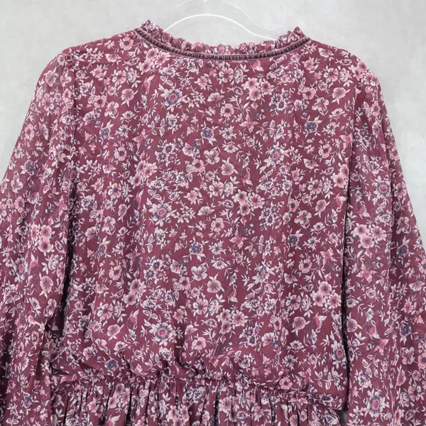 Speechless Purple Floral Fit Flare‎ Boho Ruffle Flirt Bell Sleeve Dress Plus 1X - Image 6