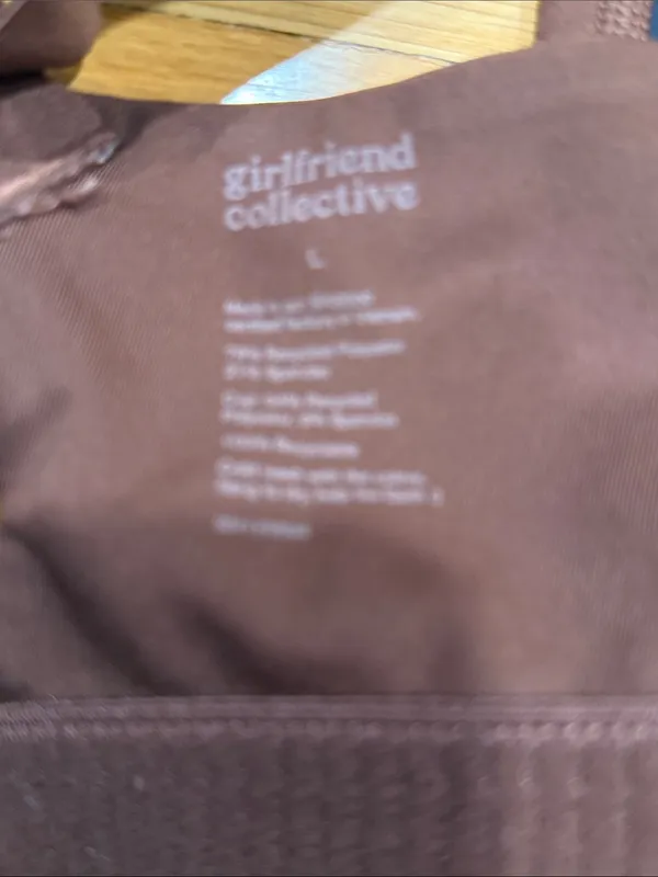 Girlfriend collective Simone high support earth brown bra size large . - Image 5