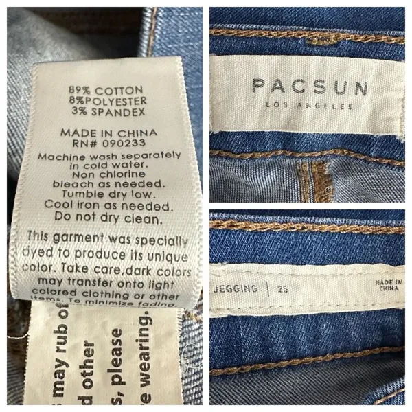 PacSun Perfect Fit Medium Indigo Wash Distressed/ Destroyed Jeggings Size 25 - Image 6