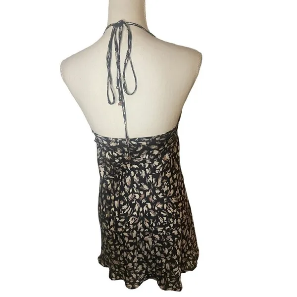 Free People Printed Hang on slip Dress Night Combo Black Tan Size S/P - Image 3