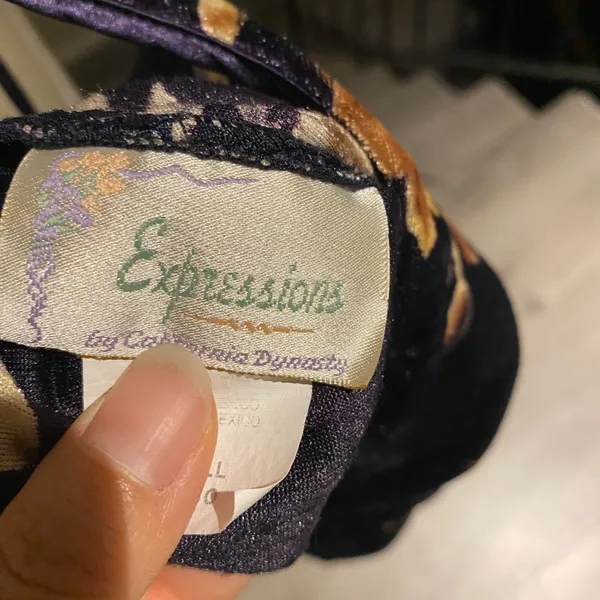 Expressions by California dynasty vintage purple floral mini dress, size S - Image 5