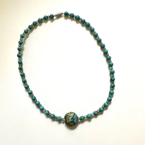 Blue beaded necklace Blue - Image 4