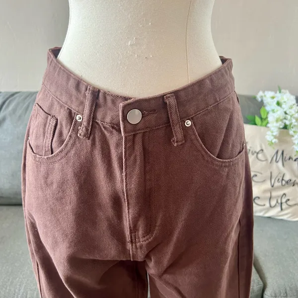 Chocolate Brown Straight Leg Jeans - Image 2