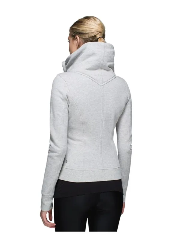 Lululemon Karmacollected Jacket Heathered Light Gray Size 10 Athleisure Workout - Image 12
