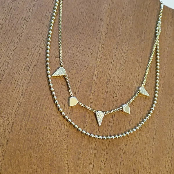 Kendra Scott Gold Layered Necklace with Geometric Charms - Image 3