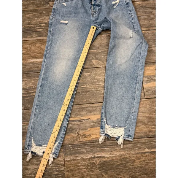 Frame Le Original High Rise Straight Leg Distressed Frayed Hem Jeans‎ Size 24x27 - Image 8