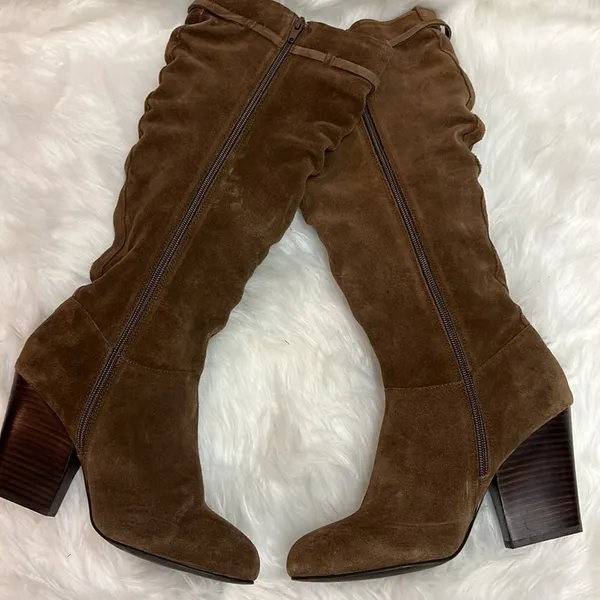 Plume by Faryl Robin Slouch Suede Knee‎ High Heeled Boots Size 9 BIN 18 - Image 6