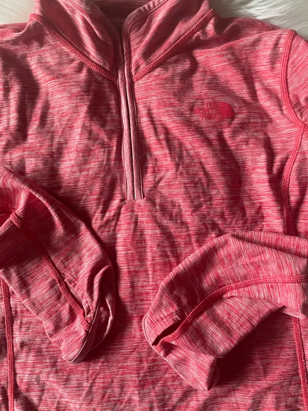 The North Face Women's Pink Quarter Zip Pullover Athletic Top Thumbholes - Image 7