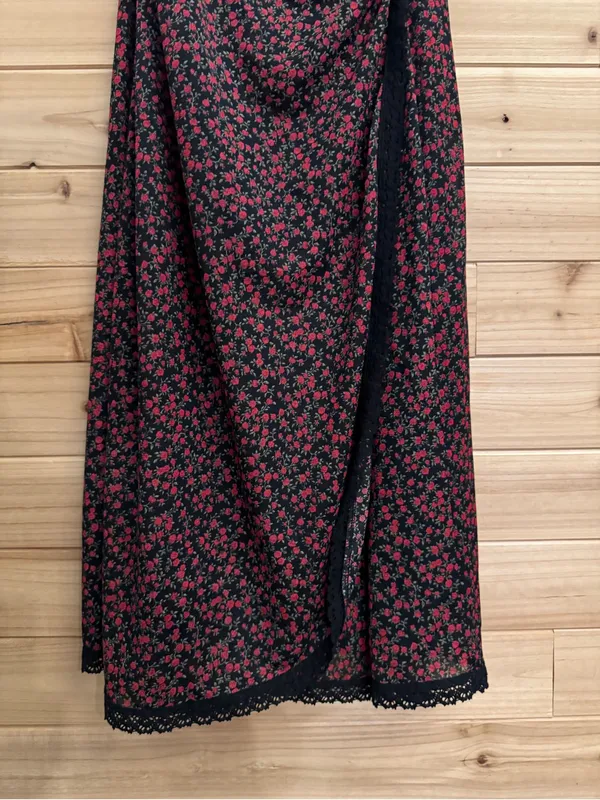 VNTG NWT Nine West Small Rosette Wrap Slip Dress Grunge Romantic Lace Coquette - Image 4