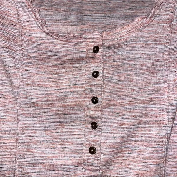 NWT Free People Pink Long Sleeve Henley - Image 6