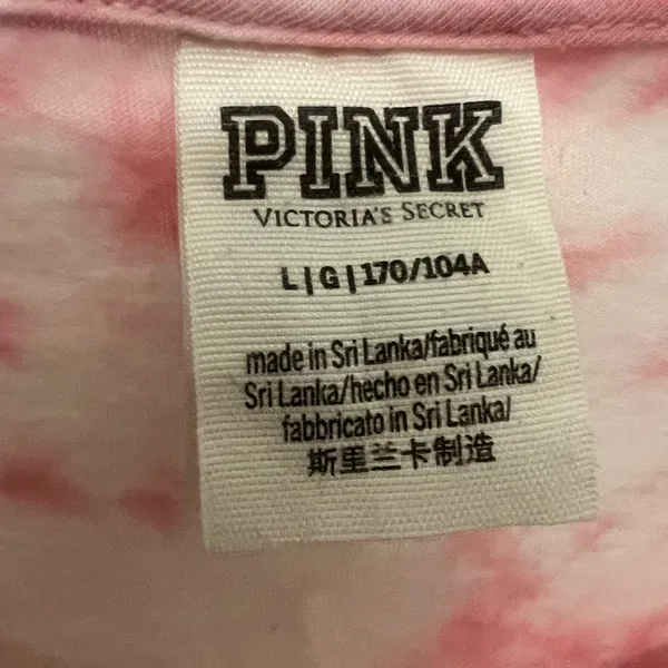 Pink‎ by Victoria secret Tie Dye Crop top shirt Size large - Image 2