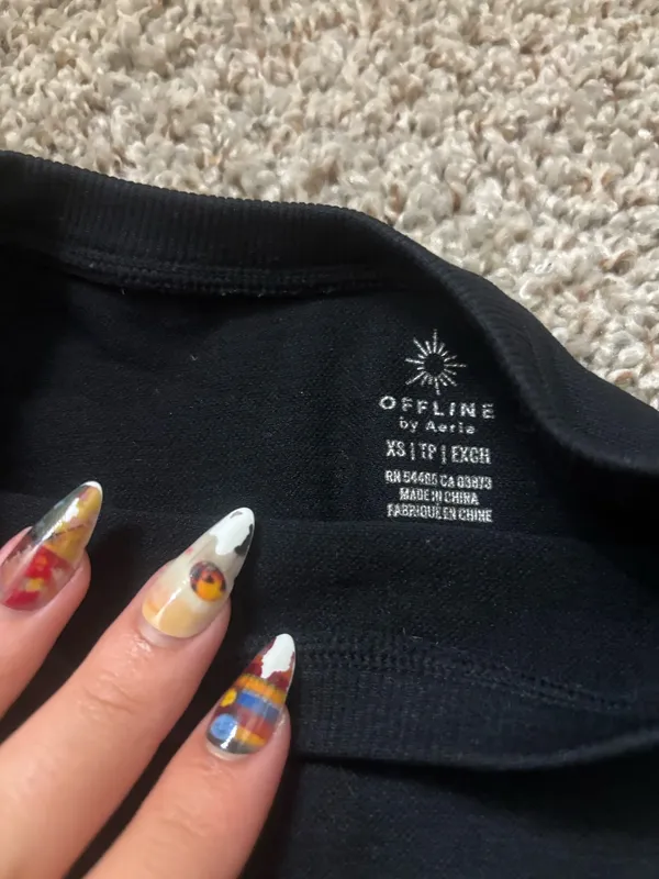 OFFLINE by Aerie Workout Top Cropped Black - Image 3
