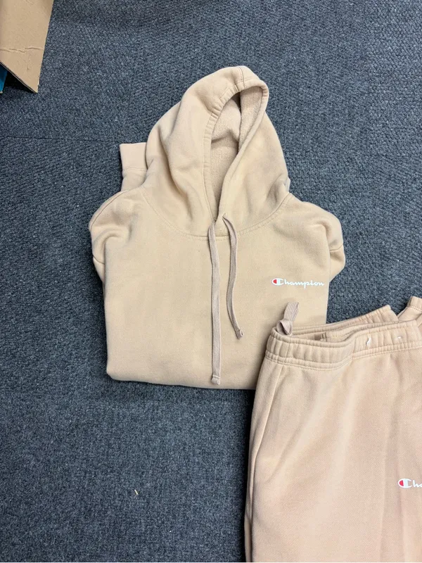 Champion Pullover Hoodie Set Tan Beige XL sweatpants Natural - Image 3