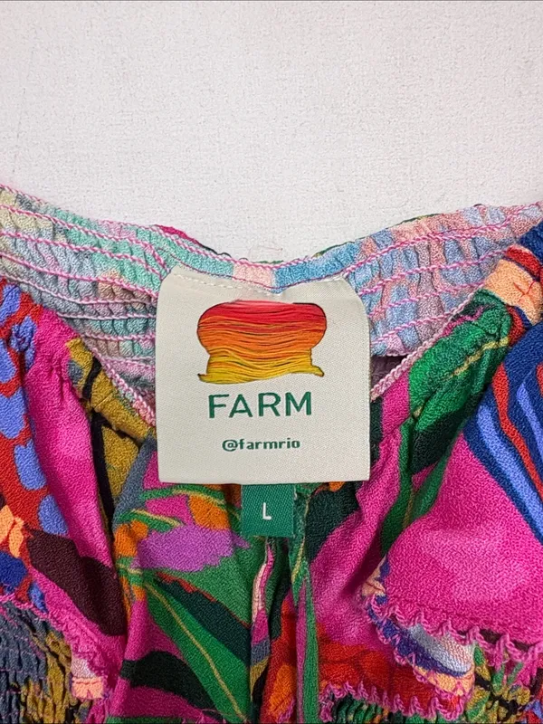 Farm Rio size large painted toucans Vibrant Tropical Puff-Sleeve Mini Dress - Image 3
