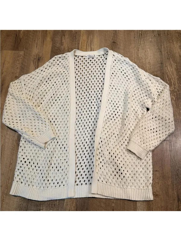 89th + Madison Cream Open-Knit Cardigan XL - Image 2