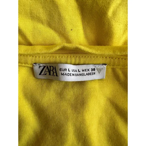 Zara‎ yellow knot crop top size L - Image 3