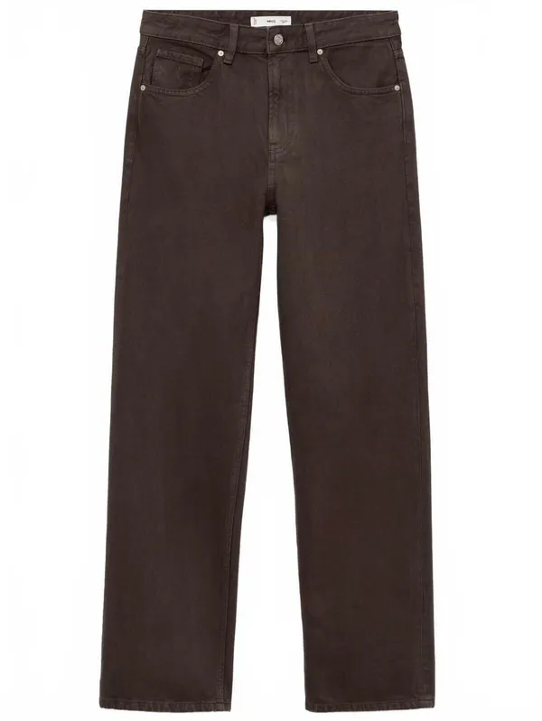 Mango Miami Medium-Rise Straight-Fit Jeans NWT Chocolate Size 0 EUR 32 - Image 4