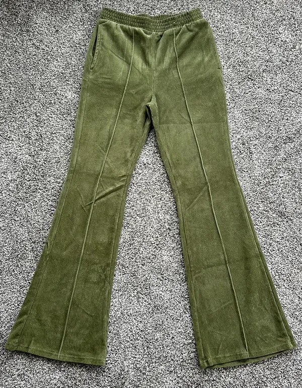 Green Corduroy Flare Pants - Image 2