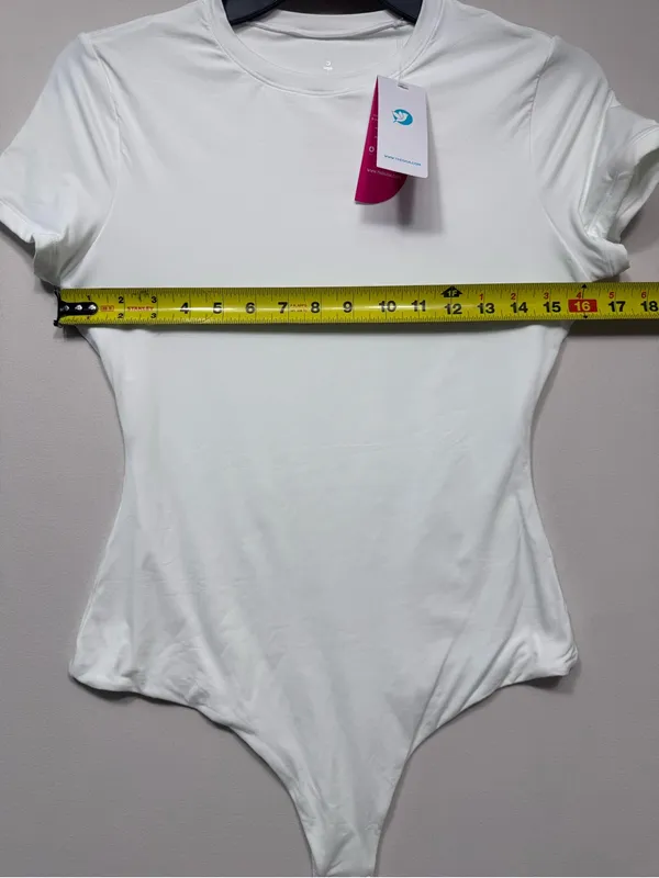 IUGA Bodysuit Crew Neck Short Sleeve Tummy Control Compression Slimming thong - Image 2