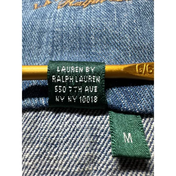 Lauren Jeans Co‎ Denim Jacket Distressed Light Wash Button Front Women's M - Image 3