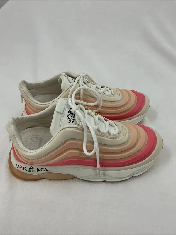 Women’s Pink & Cream Gradient Lace-Up Sneakers B20 - Image 3