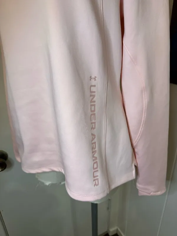 Under Armour Pale Pink Funnel Neck Pullover excellent condition Sz L - Image 7
