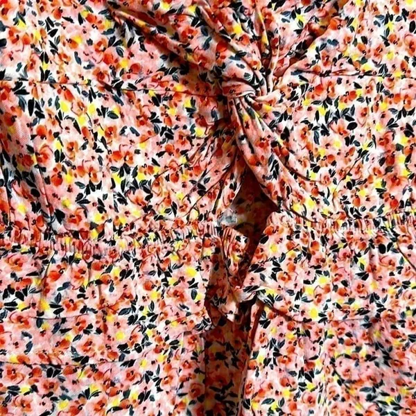 Sadie & Sage Peplum Top Womens Medium Pink Floral Twist Front Prairie Dainty‎ - Image 2