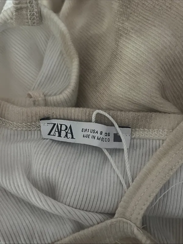 Zara Beige and White Tie-Dye Slip Maxi Dress - Image 3