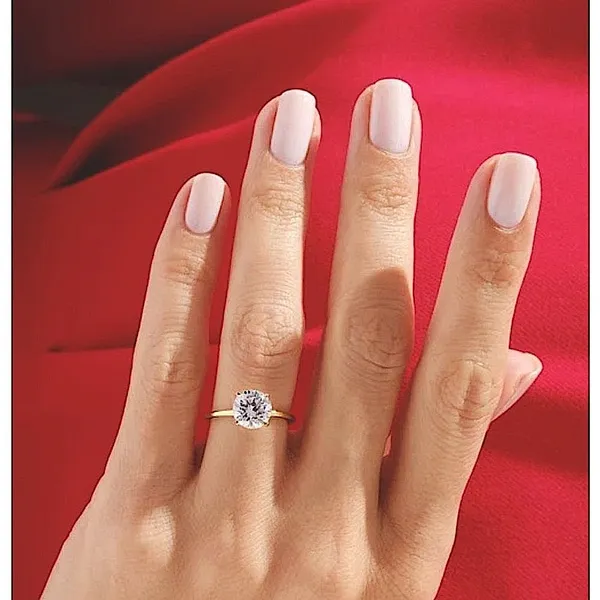 Sparkling 2 Ct Solitaire Ring | 14k Yellow‎ Gold Plated 925 Silver - Image 4