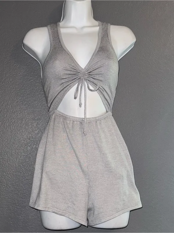 Gilly Hicks Vintage Grey Sexy Cut Out Romper Jumspuit Outfit Womens XS - Small - Image 4