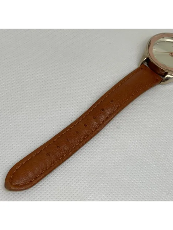 Anne Klein Ellen Tracy women silver brown tone watch 34mm quartz analog leather running - Image 4