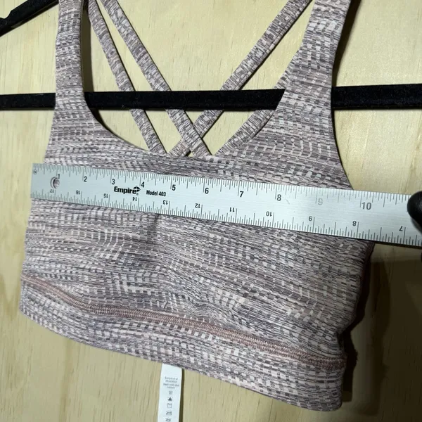 Lululemon Sports Bra Size 2 Strappy Criss Cross Pink‎ Gray Yoga Athletic - Image 3