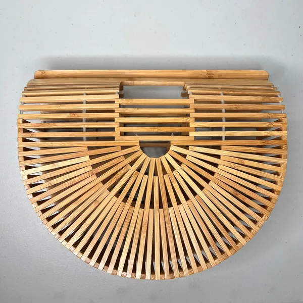 Bamboo Natural Half Moon Handbag - Image 3