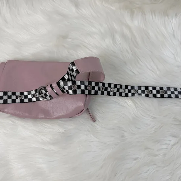 Universal Threads Mauve Faux Leather Belt Bag Checker Strap Crossbody Fanny Pack - Image 7