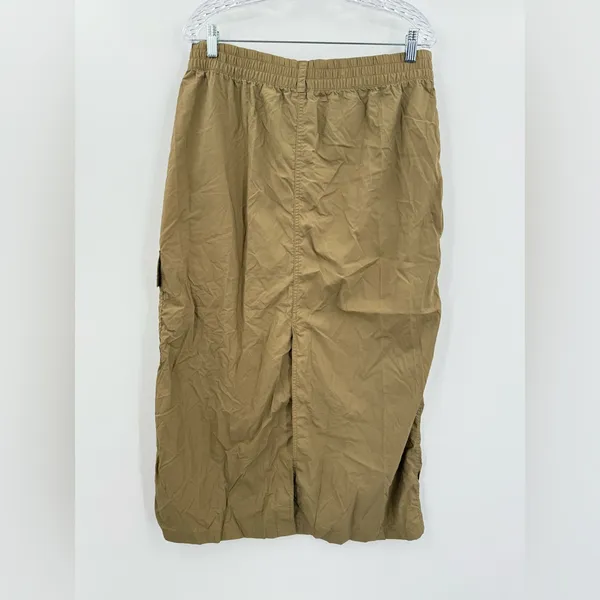 Aerie Offline Women’s Tan Maxi Cargo Nylon Skirt Size‎ Large - Image 2