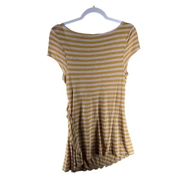 Anthropologie Cartonnier Womens‎ Tops Size M Striped Ruffle Tunic - Image 2