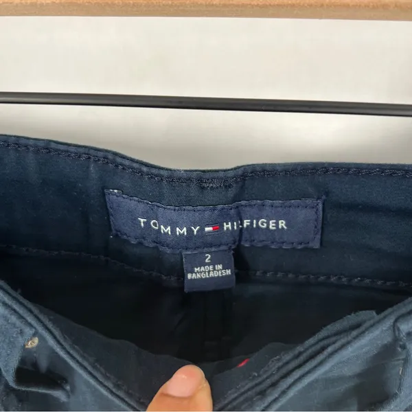 Tommy Hilfiger Lafayette Navy‎ Blue Stretch High Rise Flare Pants NWT Size 2 - Image 5
