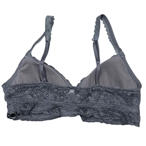 Aerie Lace Bralette V-Neck Stretch Bra Top Women's Size Small Dark Green - Image 2