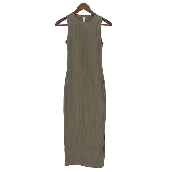 Lululemon Sleeveless Pleated Stretch Maxi Dress Sheer Oak‎ XXS - Image 4