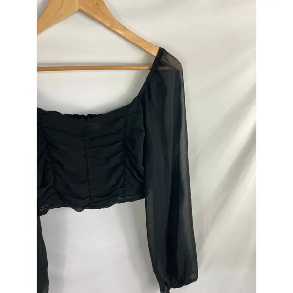 Altard State Black Long Sleeve Crop Top Size Medium - Image 2