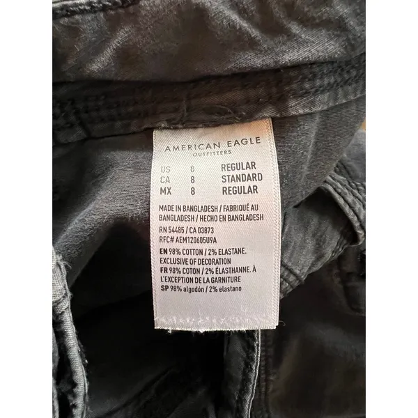 American Eagle Snappy Stretch Baggy Cargo Pants Charcoal Gray - Image 5