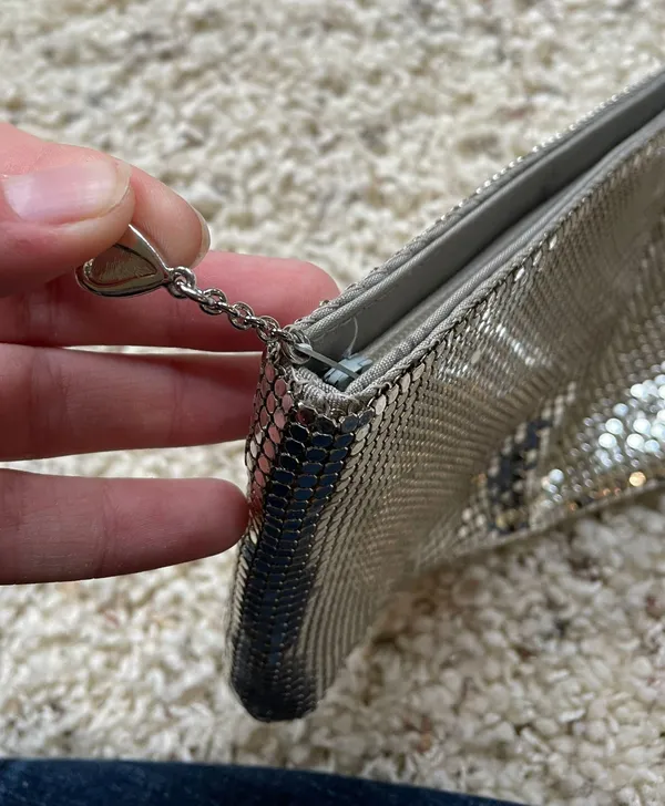 Whiting & Davis Vintage Silver Clutch - Image 3