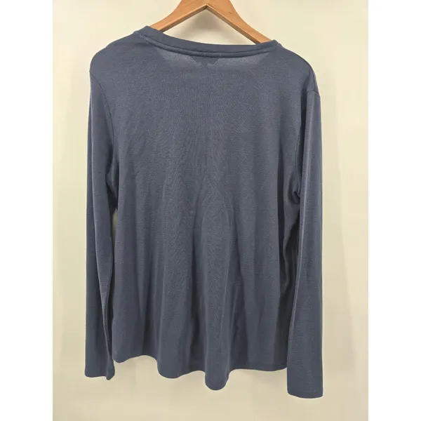 Banana Republic Long Sleeve Tee Women XL Blue Crew‎ Neck Basic Soft Knit Top - Image 4