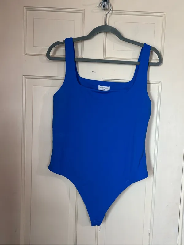 Aritzia Original Contour Headway Square Neck Bodysuit long sleeve Blue XL - Image 10
