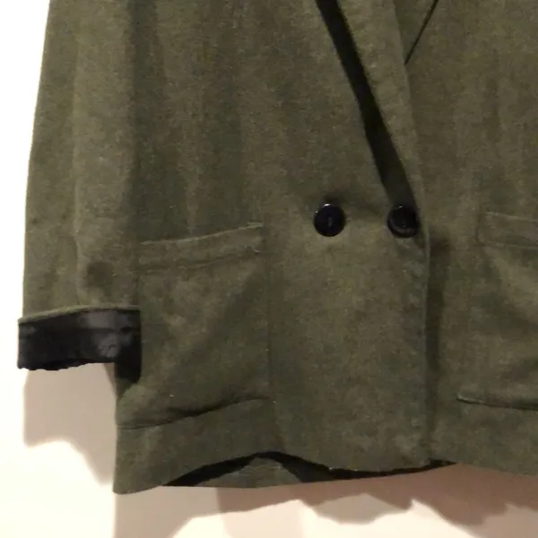 Signet Sportswear New York Vintage Dark Green Cuffed Coat - Image 2