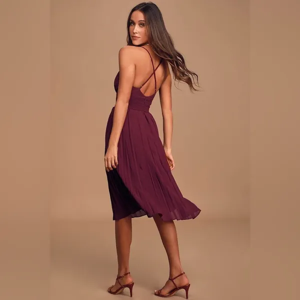 NWT Lulus Love Me To The Moon Pleated Mini Dress size XS - Image 2