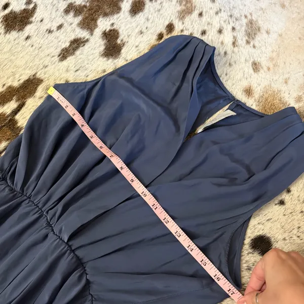 AMANDA UPRICHARD‎ Blue Tulip Silk Midi Dress Size Small - Image 7